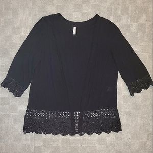 Lace-Trim Short Kimono